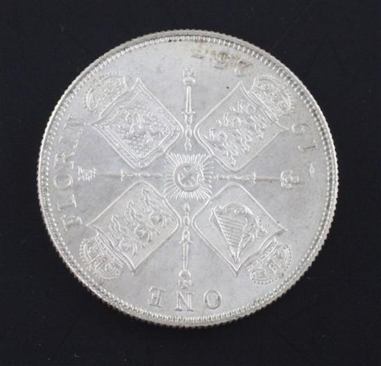 A George V florin 1925, GEF and lustrous, scarce in this grade